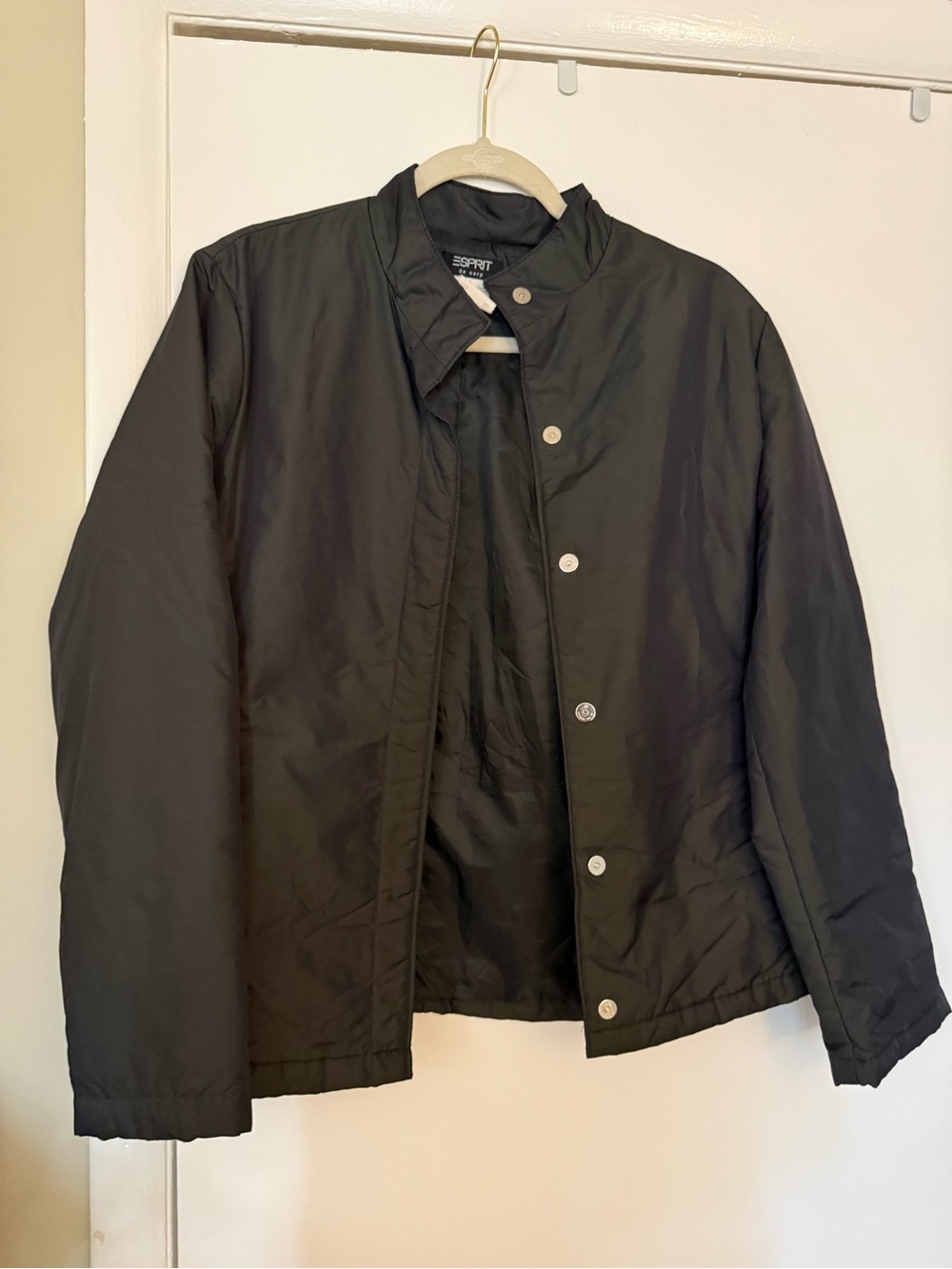 Esprit Black Women's Snap-Front Lightweight Bomber Jacket